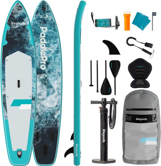 LifeGoods SUP Board Touring opblaasbaar paddleboard voor tochtpeddelen